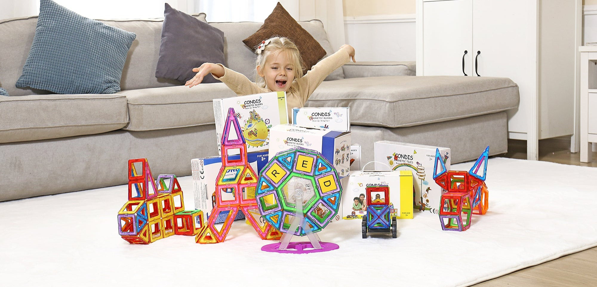 Bloques Magnéticos 136 Piezas – Set De Construcción 2 En 1, Ciudad Urbana Y Rescate Ferroviario, Juguete Educativo STEM Para Niños +3 Años